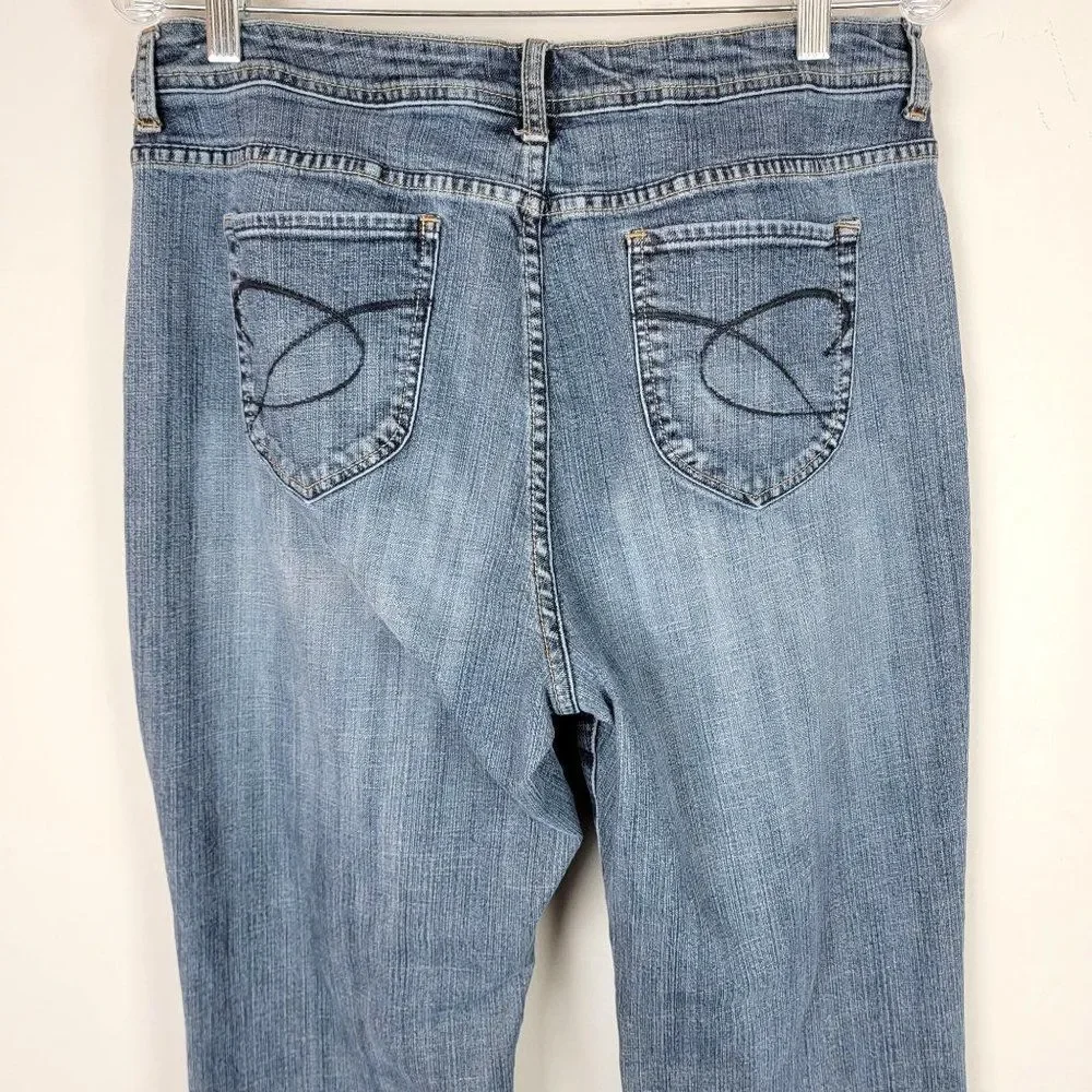 Chico's Platinum Marquis Washed Blue High Rise Boot Cut Jeans Women's 2.5 32X30 - Picture 7 of 9